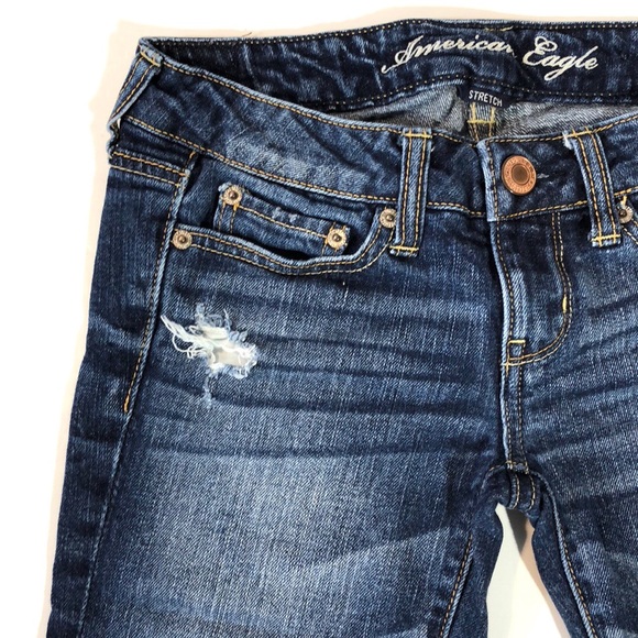 American Eagle Low Rise Distressed Jean Shorts - Picture 2 of 8